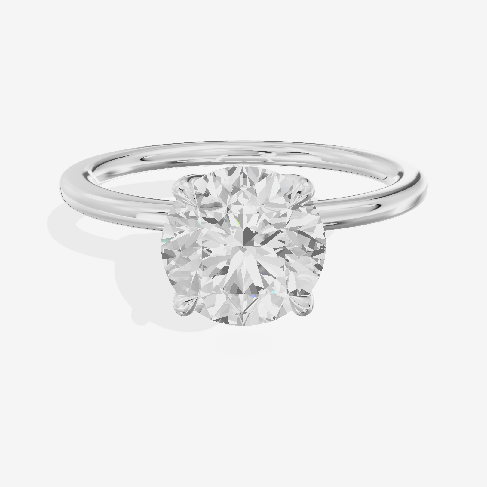 Petite Selenia 1.5mm Round Solitaire Engagement Ring in 18K White Gold