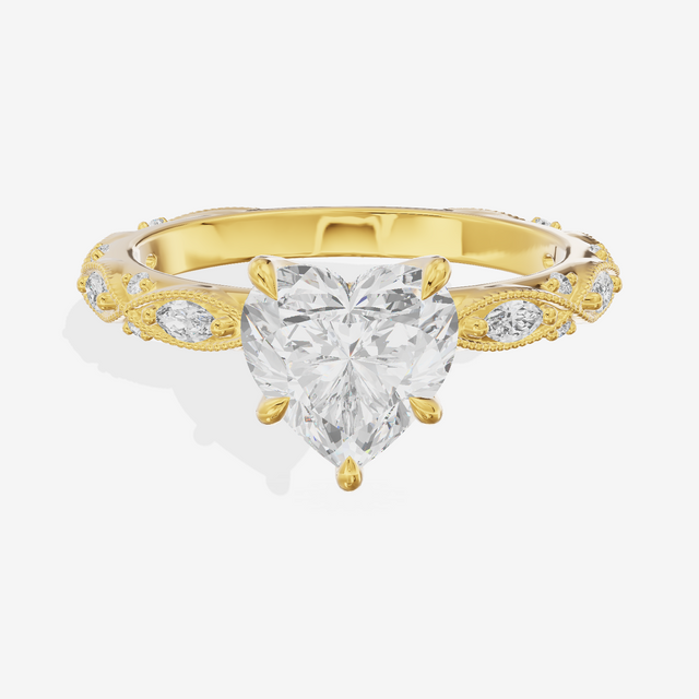 Vintage Whisper Heart Engagement Ring (1/4 ct. tw.) in 14K Yellow Gold