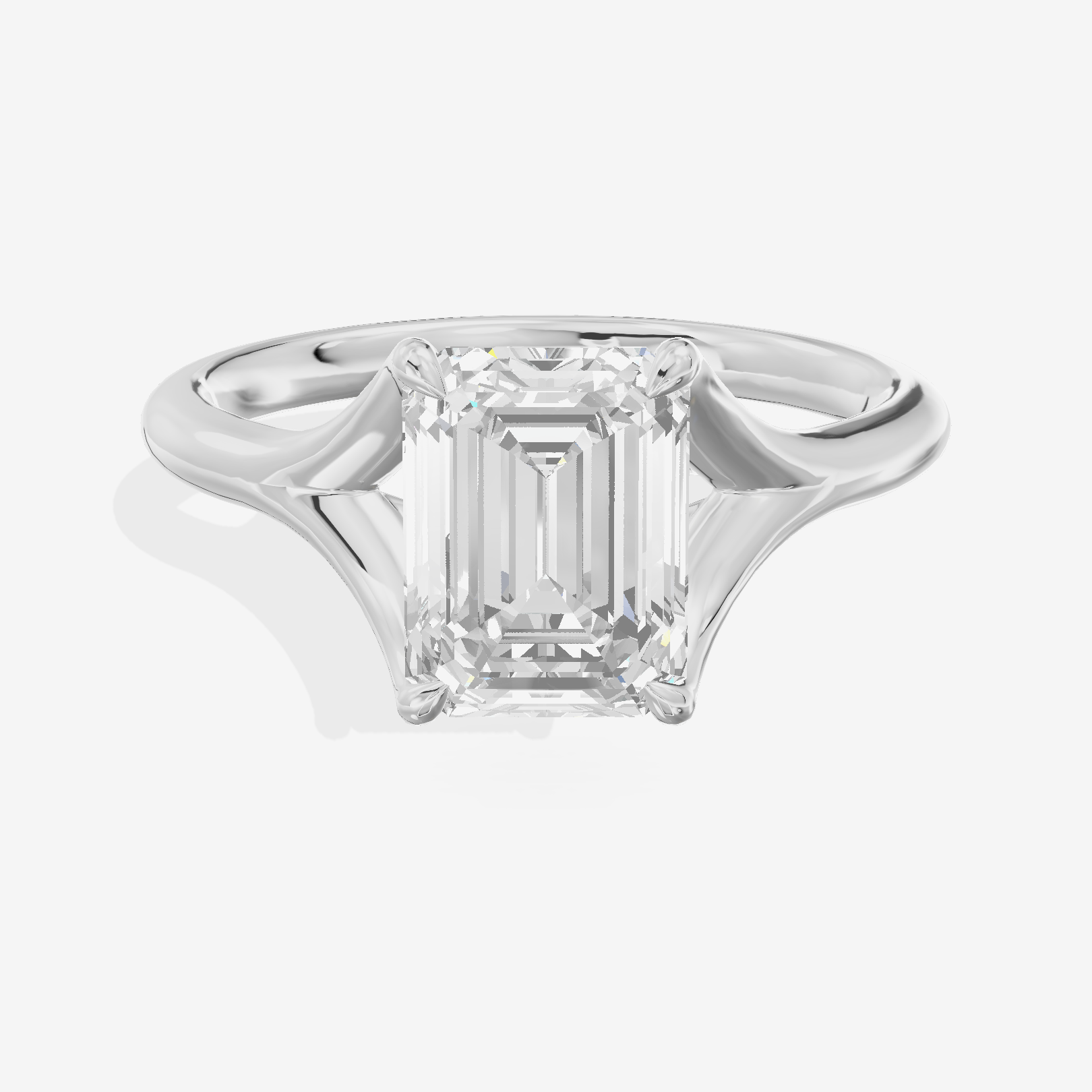 One of One Grand 3mm Emerald Solitaire Engagement Ring (1/3 ct. tw.) in 18K White Gold