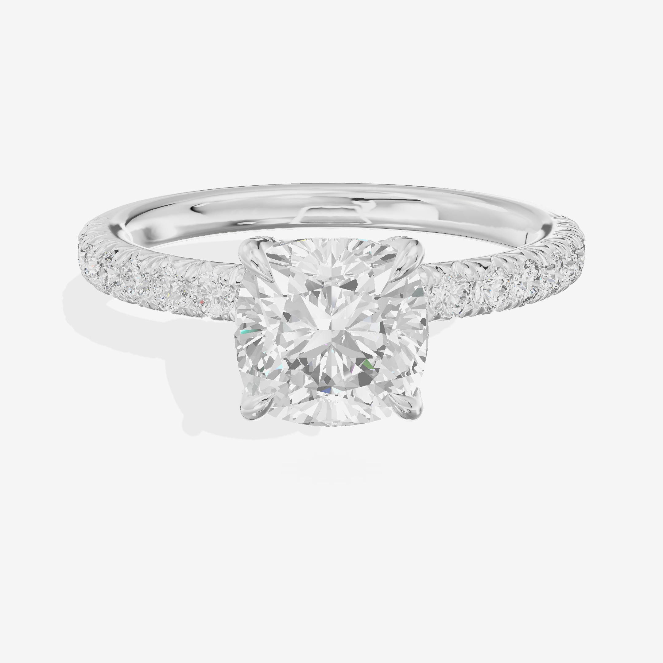 Mirelle Hidden Halo Cushion Engagement Ring (1/3 ct. tw.) in 14K White Gold