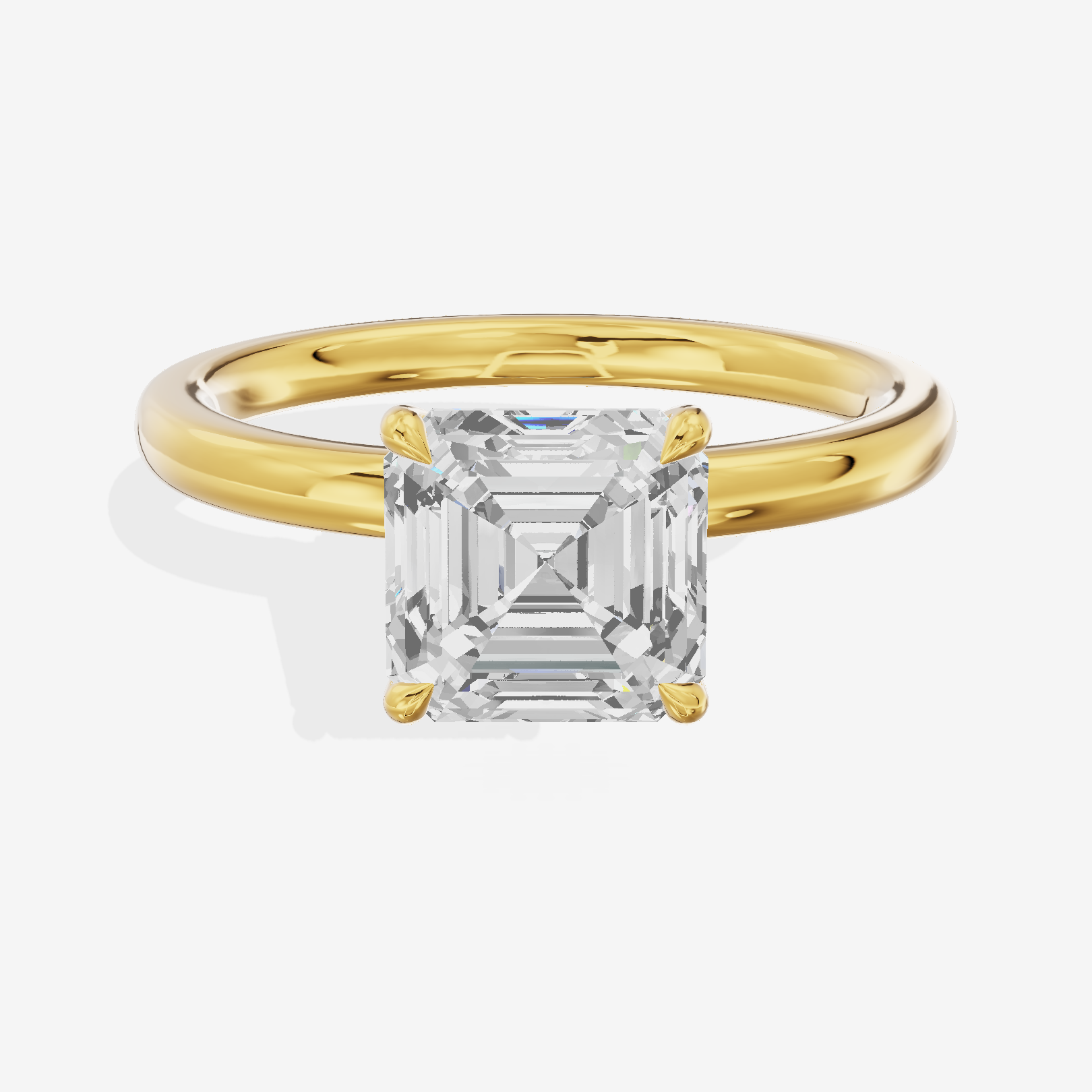 Tensare Halo Asscher Engagement Ring (1/4 ct. tw.) in 18K Yellow Gold