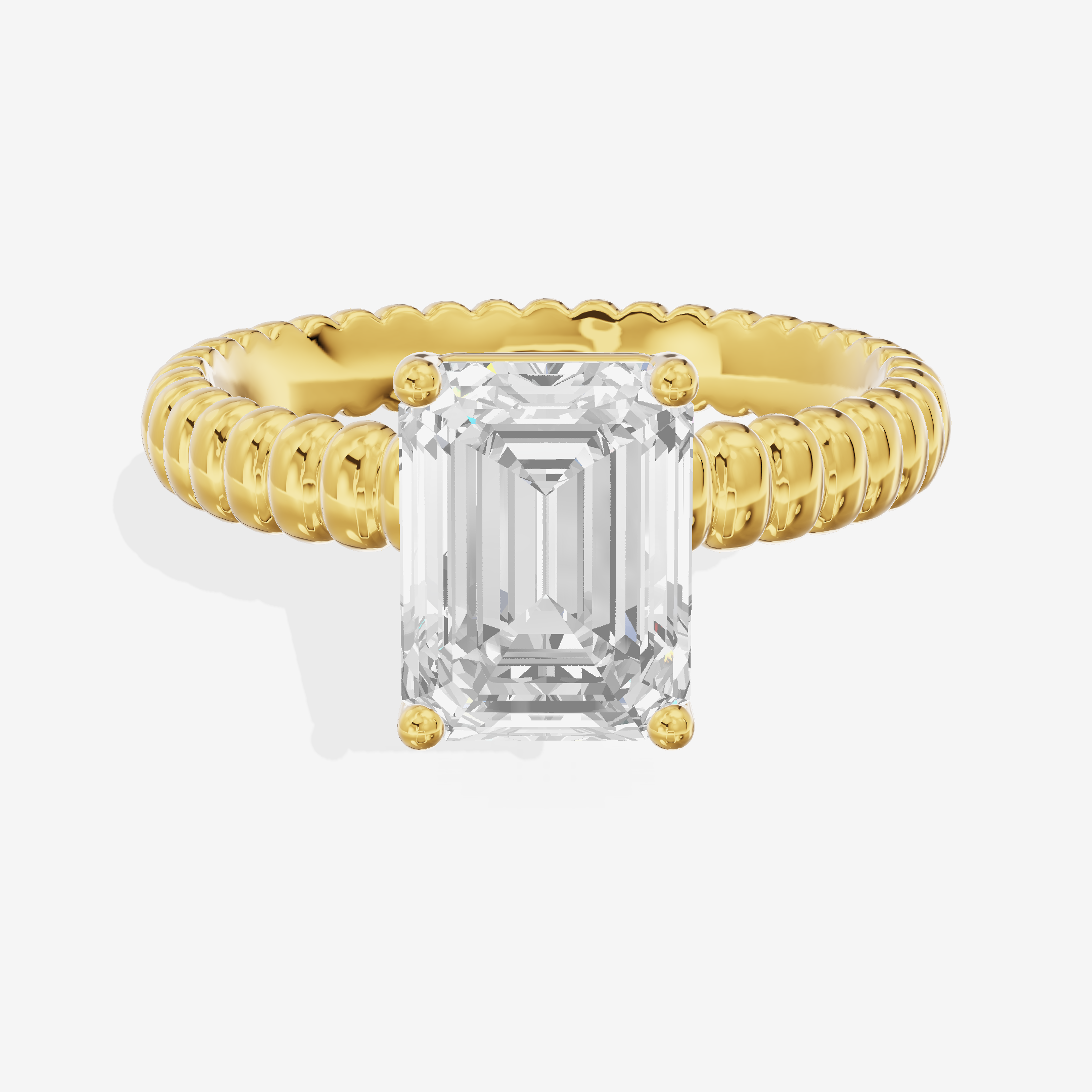 Vintage Aimora 1.8mm Emerald Solitaire Engagement Ring in 14K Yellow Gold