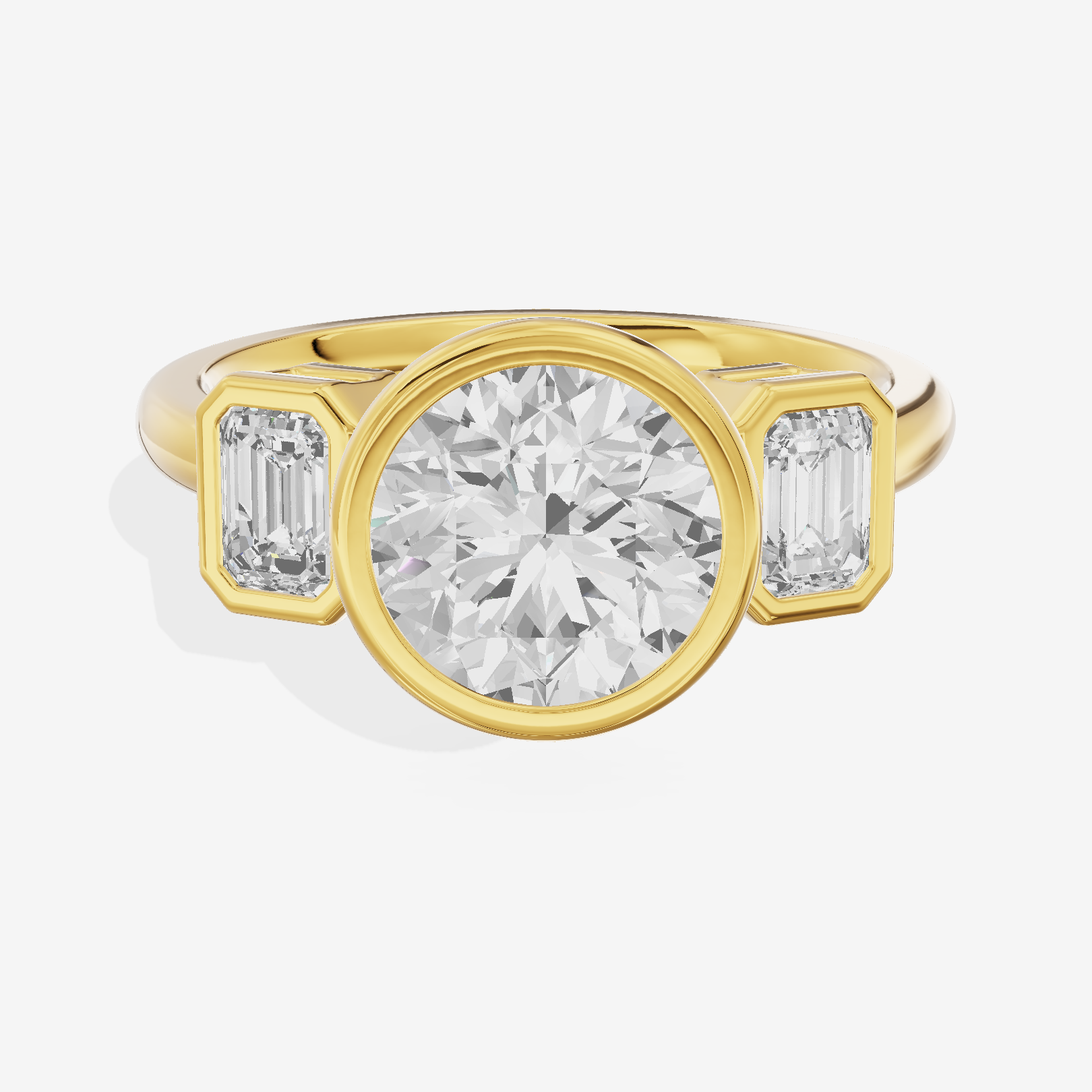 Selenia Three Stone Round Engagement Ring (1/2 ct. tw.) in 14K Yellow Gold