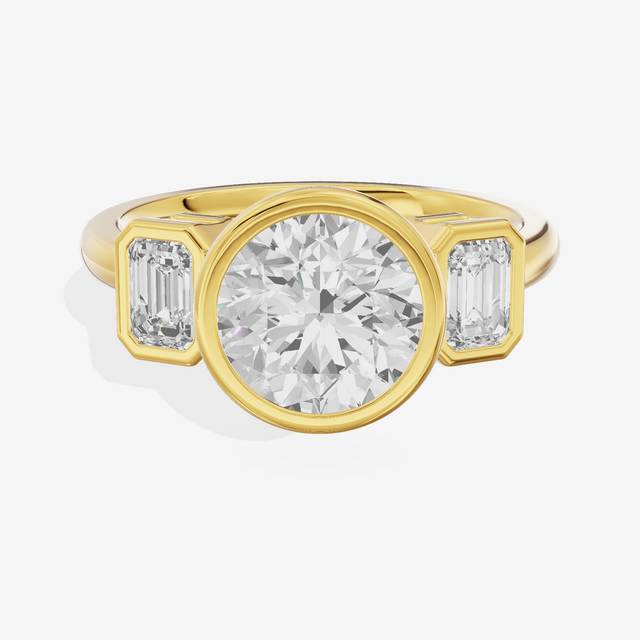 Selenia Three Stone Round Engagement Ring (1/2 ct. tw.) in 14K Yellow Gold
