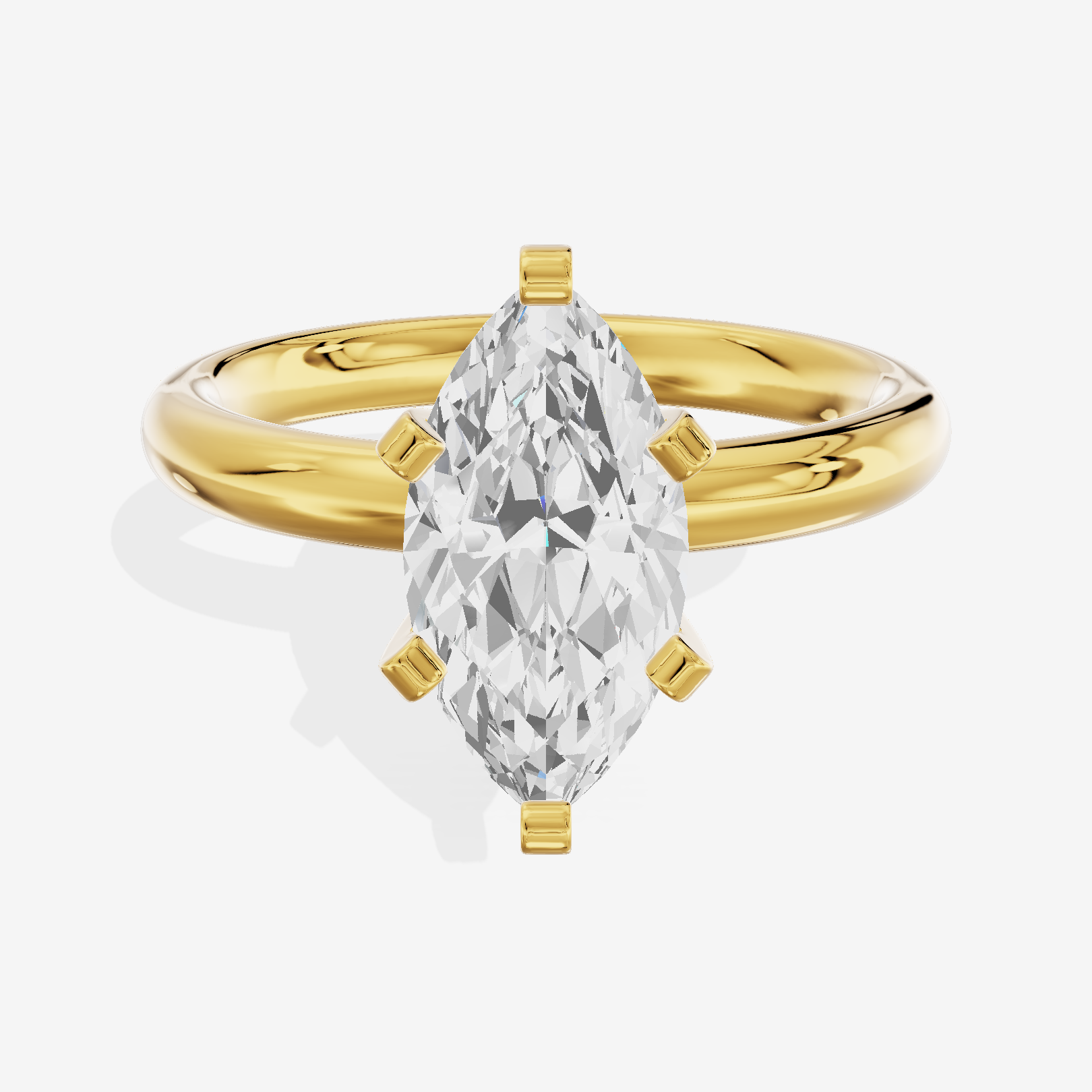 Hallowed Selenia 2.5mm Marquise Comfort Fit Engagement Ring in 18K Yellow Gold