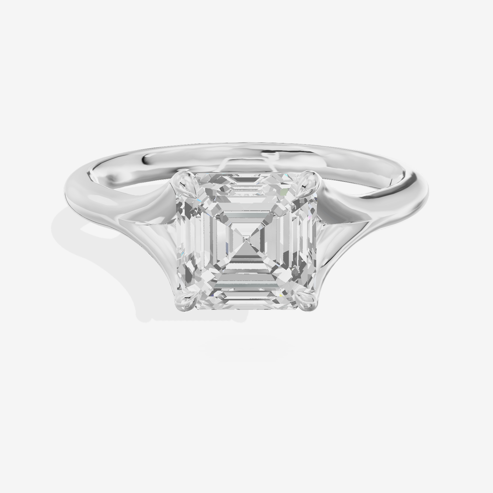 One of One Grand 3mm Asscher Solitaire Engagement Ring (1/3 ct. tw.) in Platinum