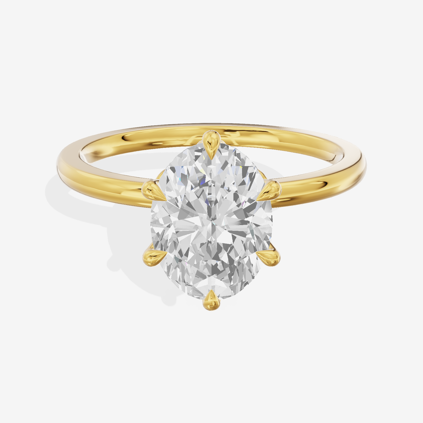 Janevra Oval Engagement Ring with Side Stones (1/10 ct. tw.) in 18K Yellow Gold