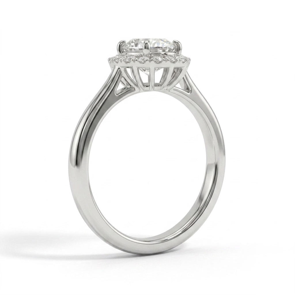 Halo Oval Engagement Ring (1.59 ct. tw.) in 18K White Gold