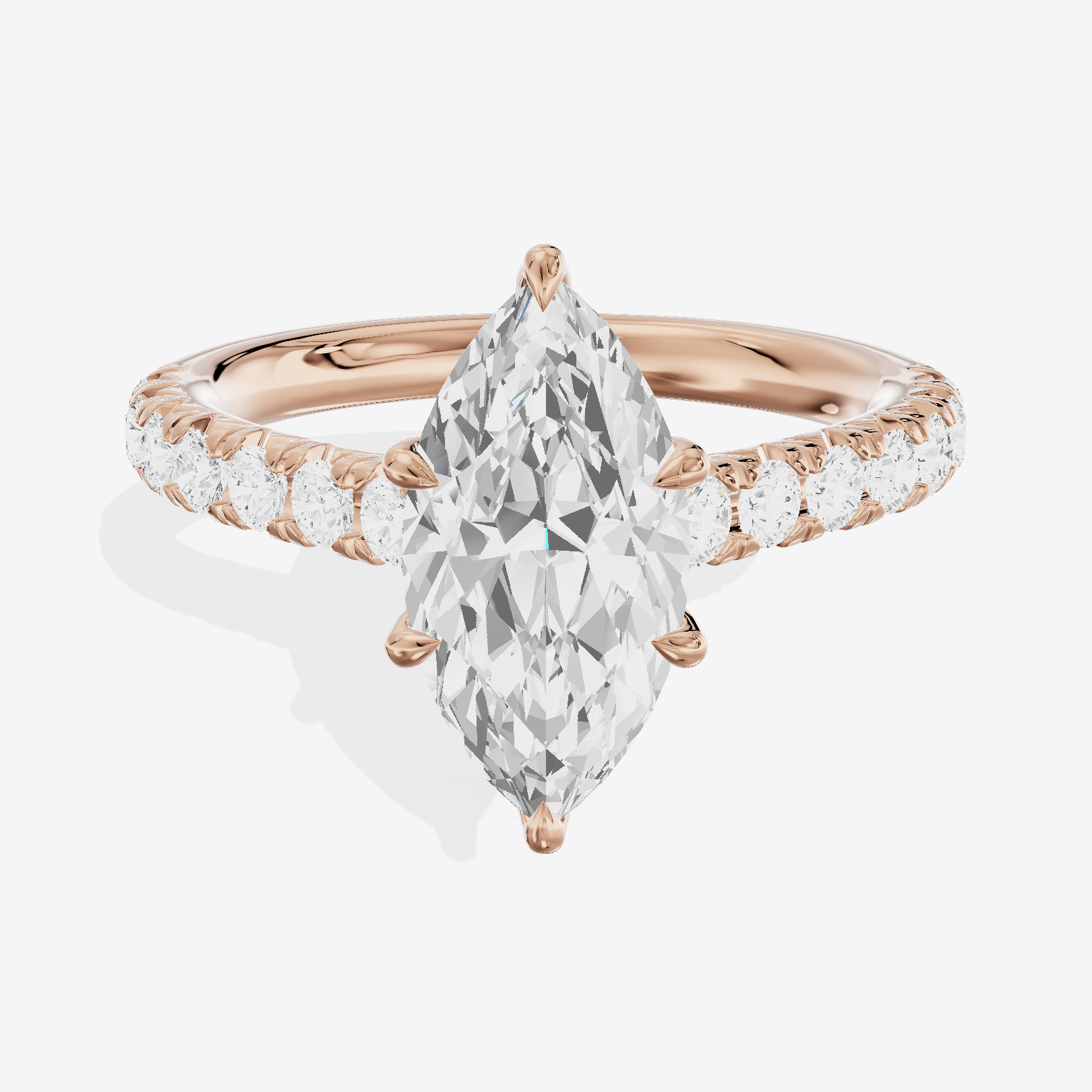 Whispered Sincere Marquise Engagement Ring with Side Stones (2/5 ct. tw.) in 18K Rose Gold