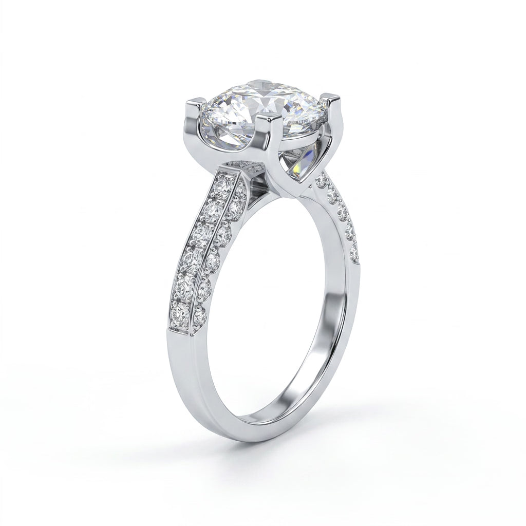 Pavé Round Engagement Ring (3.65 ct. tw.) in Platinum