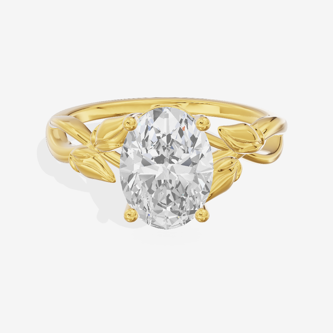 Sealed Vowsae 2.5mm Oval Solitaire Engagement Ring in 14K Yellow Gold