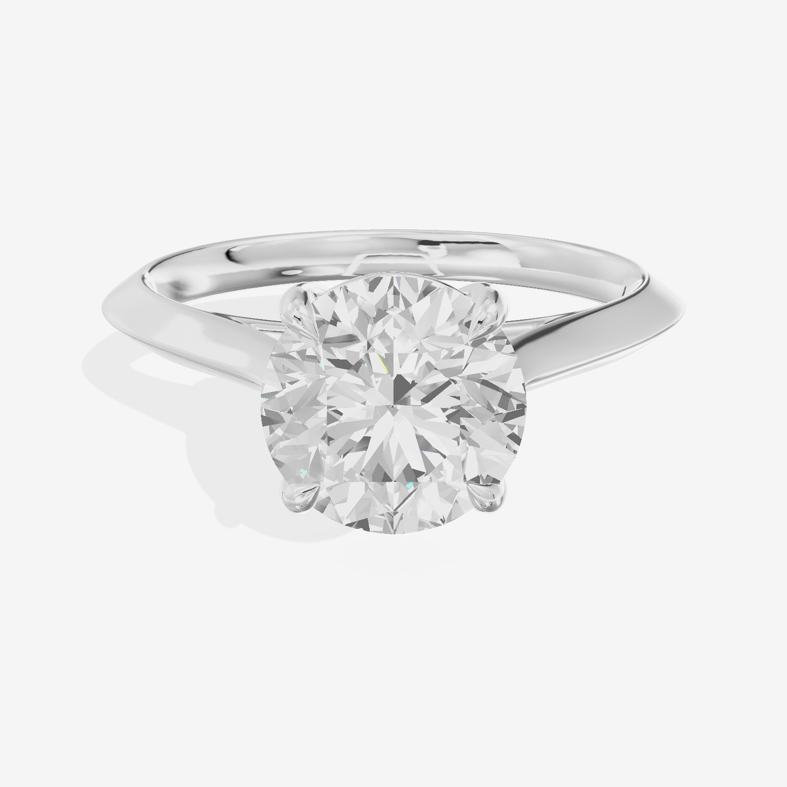 Belovae Solitaire 2mm Round Engagement Ring in Platinum