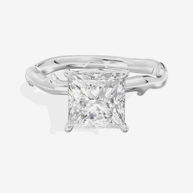 Vowsae Cathedral 2.2mm Princess Solitaire Engagement Ring in 14K White Gold