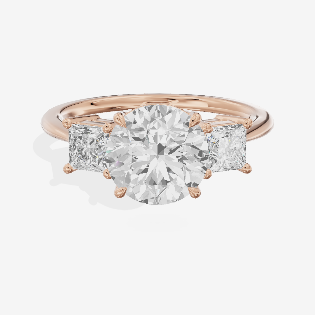 Belovae Anniversary Anniversary Round Three Stone Engagement Ring (1/2 ct. tw.) in 14K Rose Gold