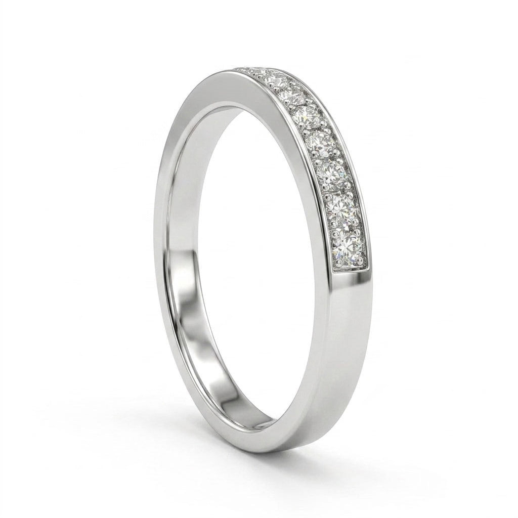 Low Profile Pavé Round Wedding Band (1/10 ct. tw.) in Platinum