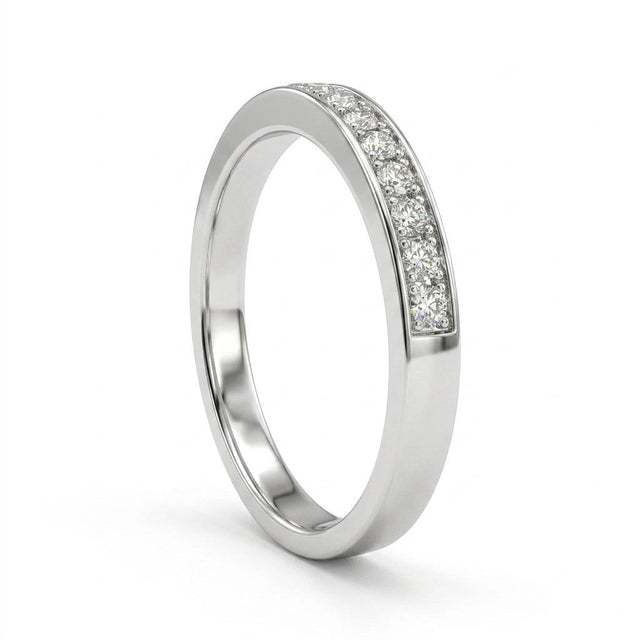 Low Profile Pavé Round Wedding Band (1/10 ct. tw.) in Platinum
