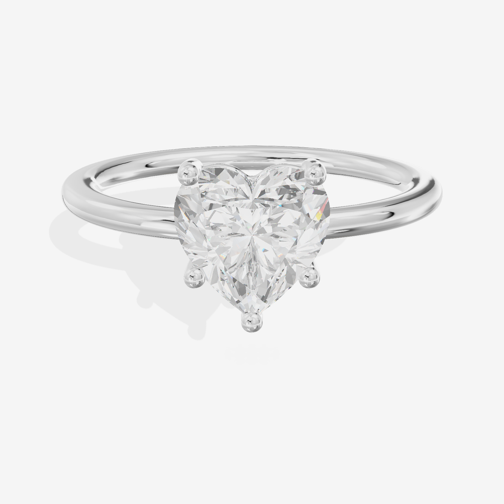 Reverya Hidden Halo Heart Engagement Ring (1/20 ct. tw.) in Platinum