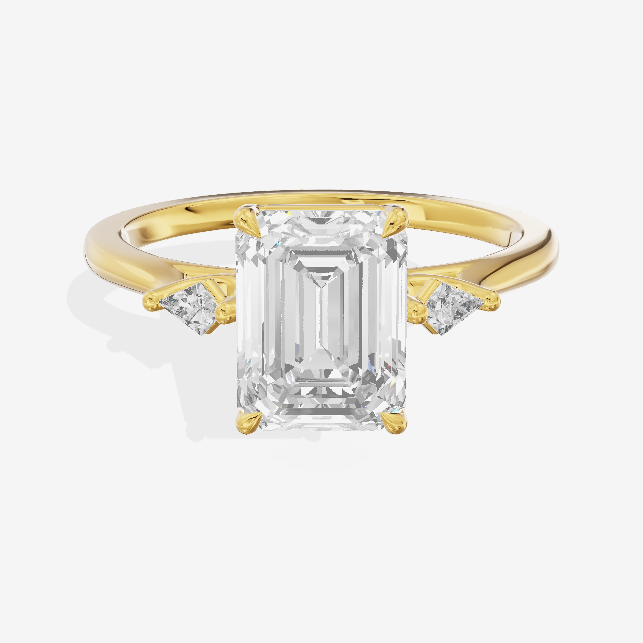 Vintage Belovae Emerald Three Stone Engagement Ring (3/5 ct. tw.) in 18K Yellow Gold