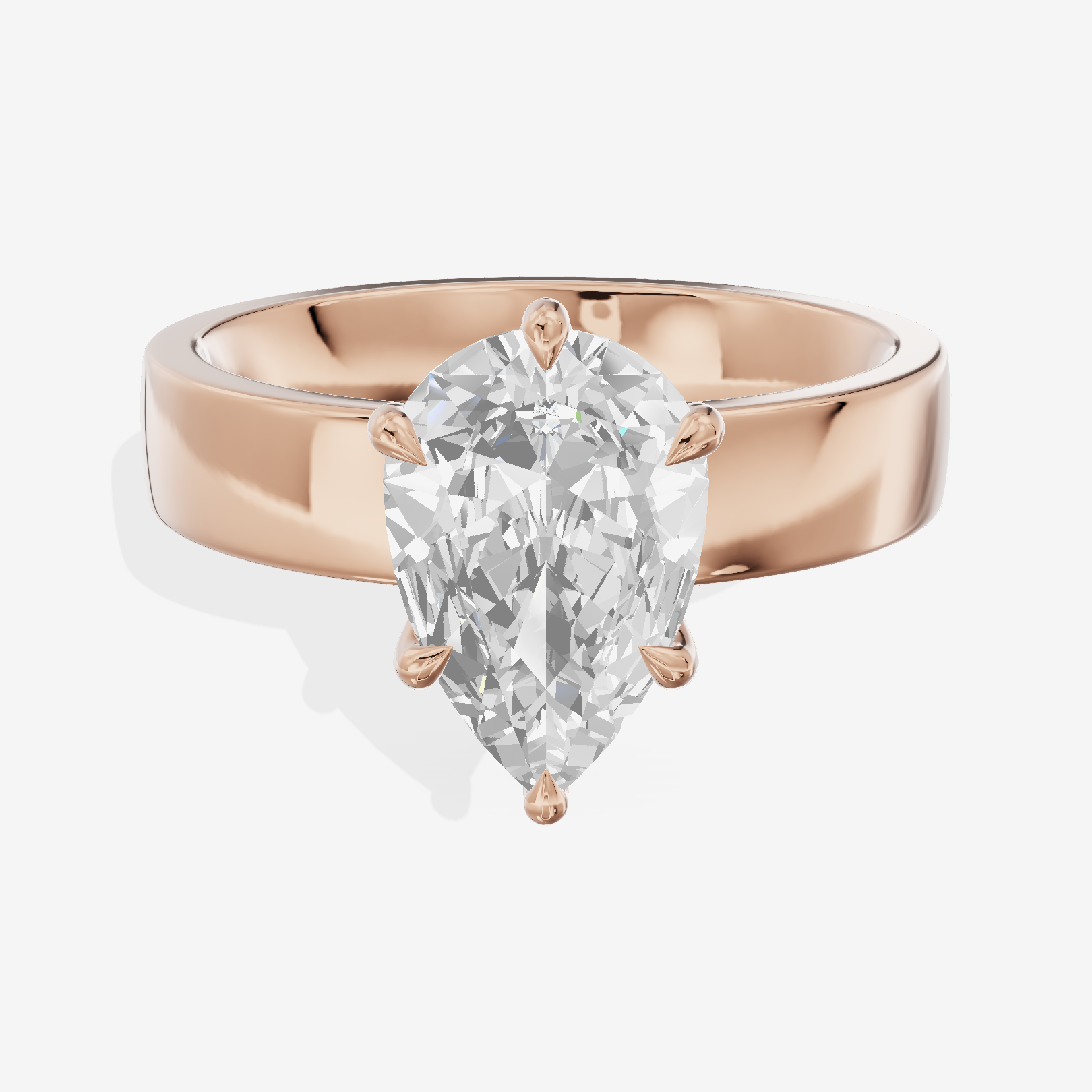 Hallowed Coeurine 4mm Pear Solitaire Engagement Ring in 18K Rose Gold
