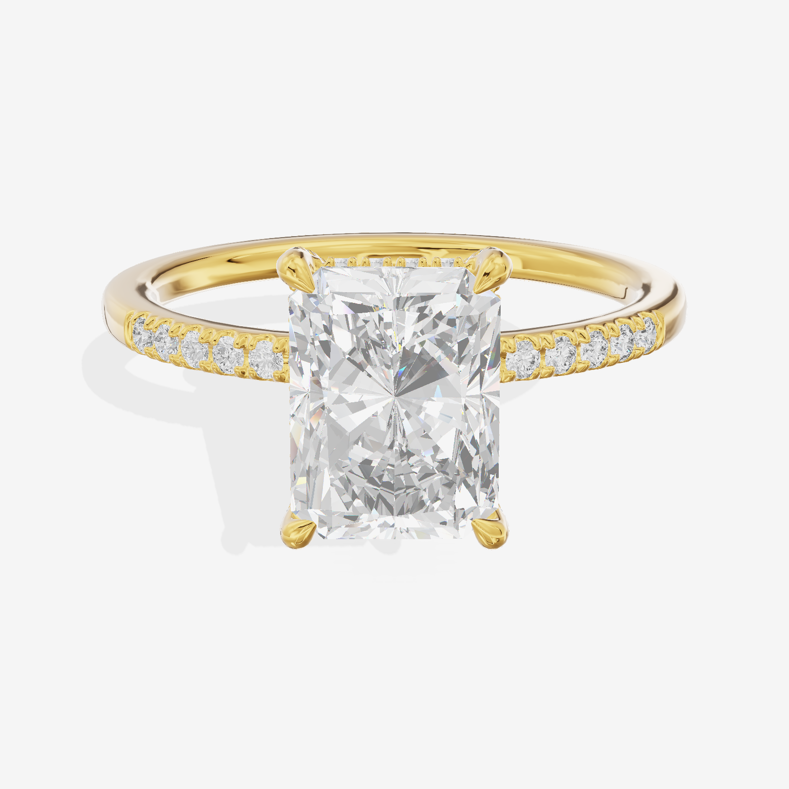 Twine Vine Vine Radiant Engagement Ring with Side Stones (3/5 ct. tw.) in 14K Yellow Gold