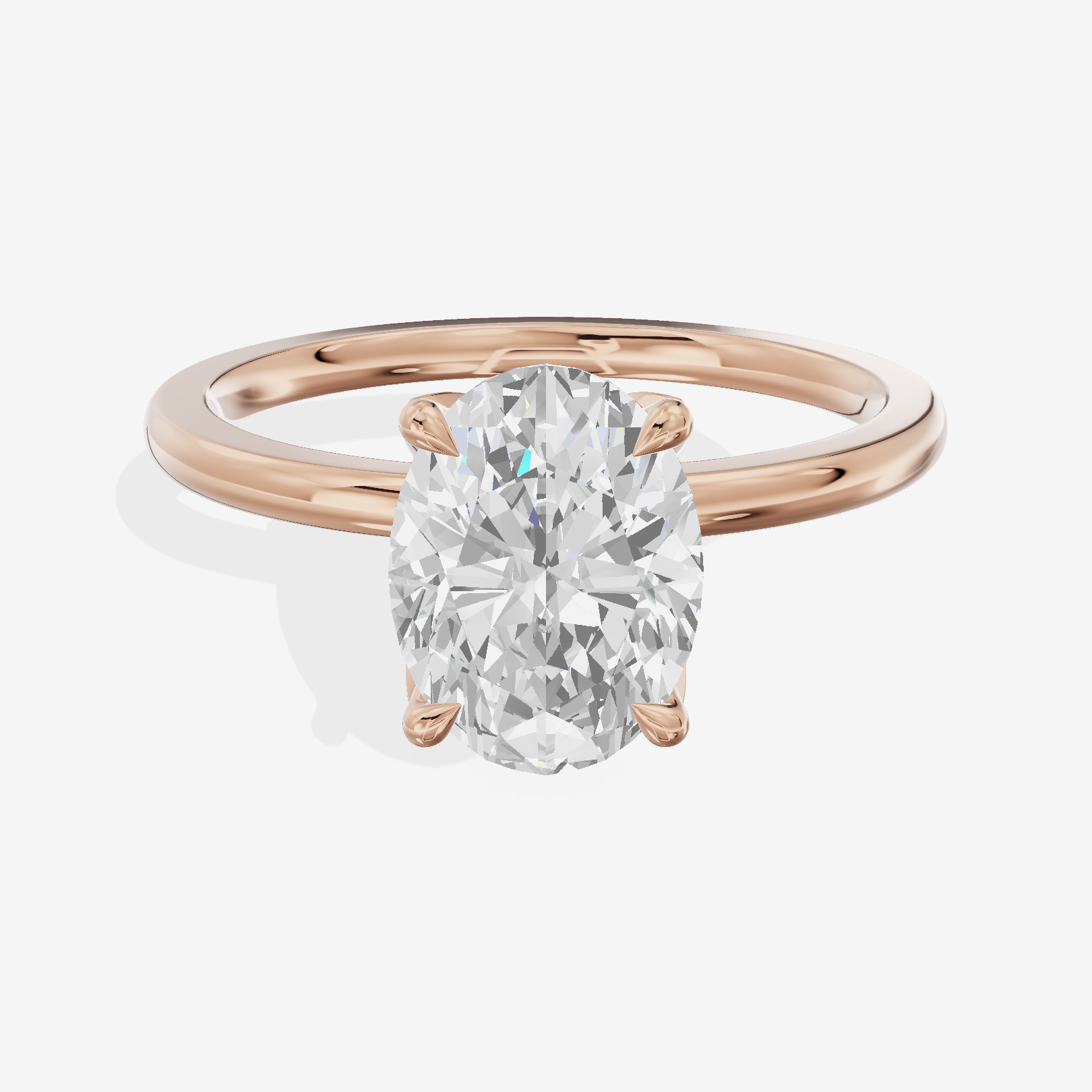 Whispered Vowsae Oval Engagement Ring with Side Stones (1/15 ct. tw.) in 14K Rose Gold