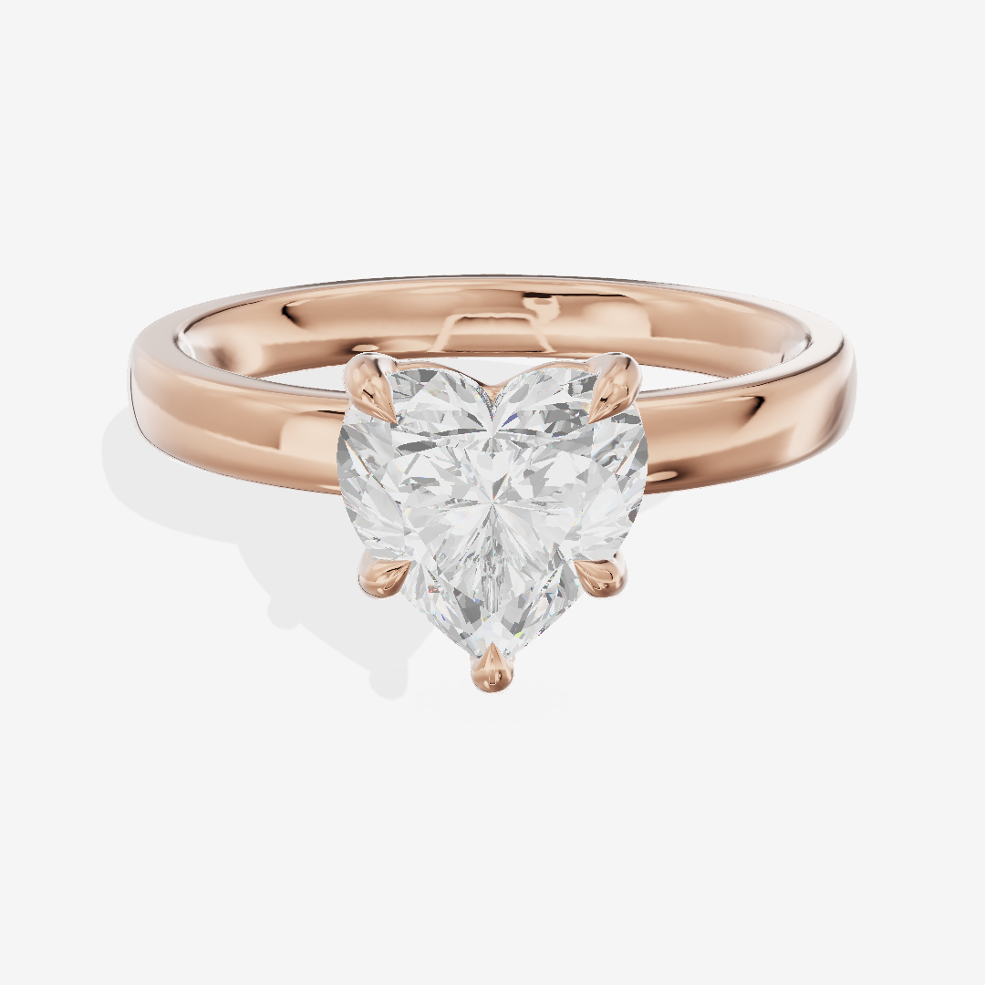 Tender Eversince 2.5mm Heart Solitaire Engagement Ring in 18K Rose Gold