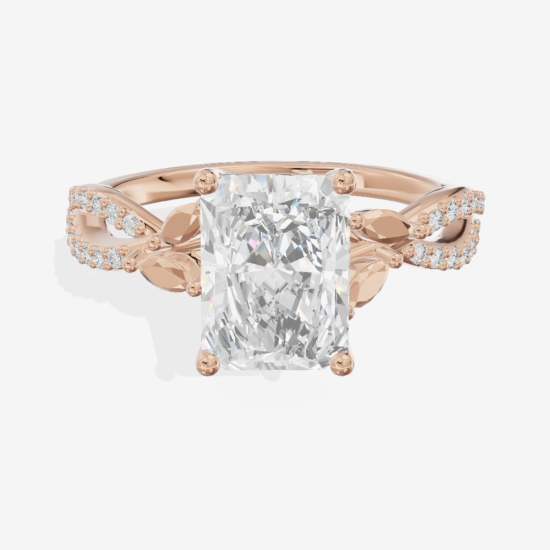 Luxe Domeline 1.5mm Radiant Solitaire Engagement Ring (1/8 ct. tw.) in 18K Rose Gold