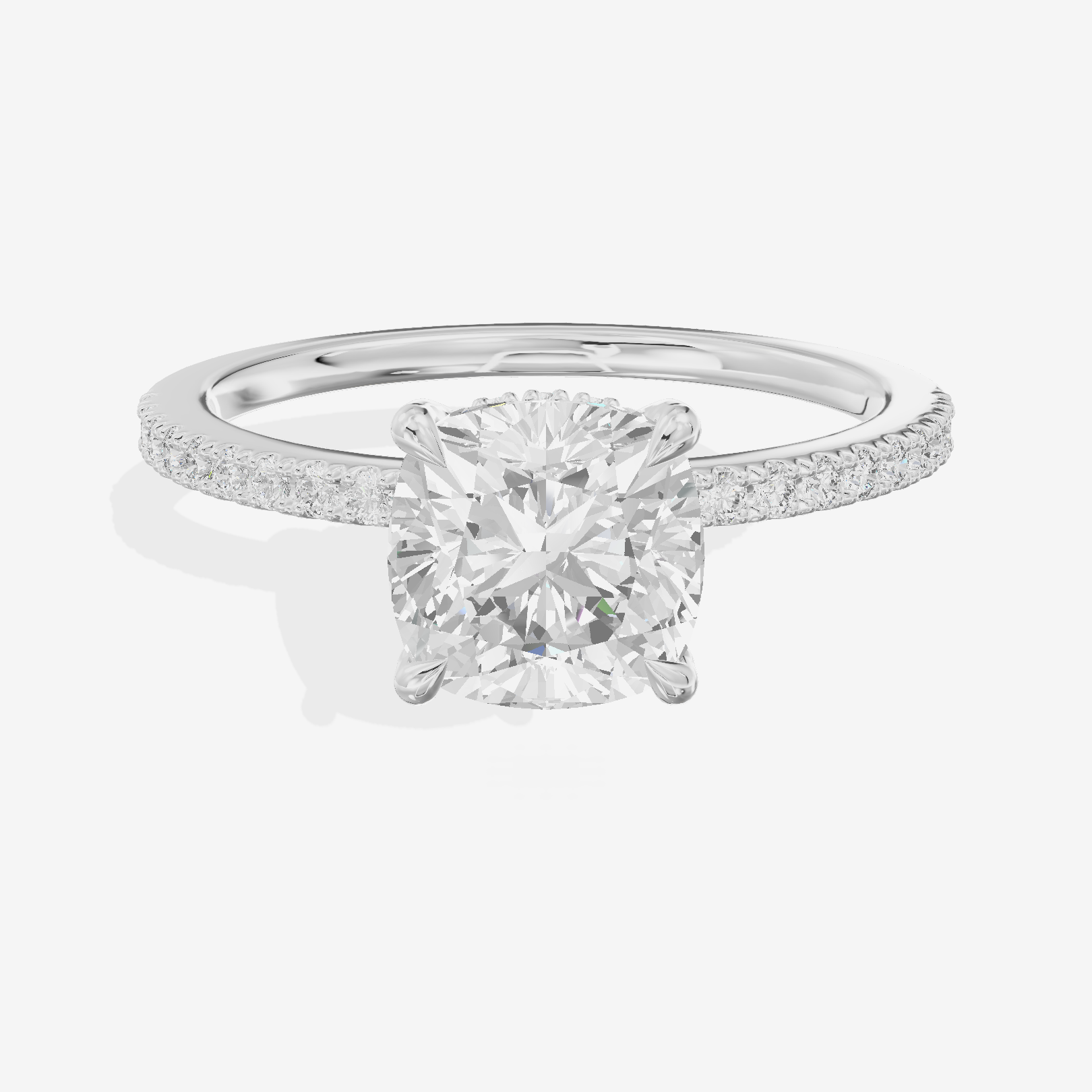 Lateria Hidden Halo Cushion Engagement Ring (1/5 ct. tw.) in 14K White Gold
