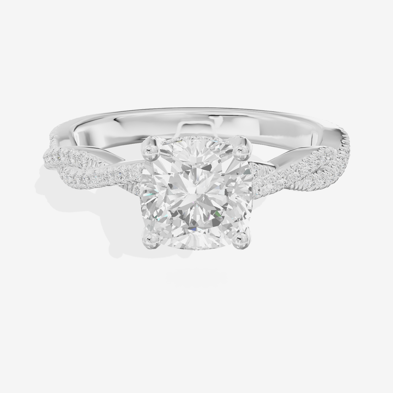 Luxe Twine Cushion Twisted Engagement Ring (1/3 ct. tw.) in 14K White Gold