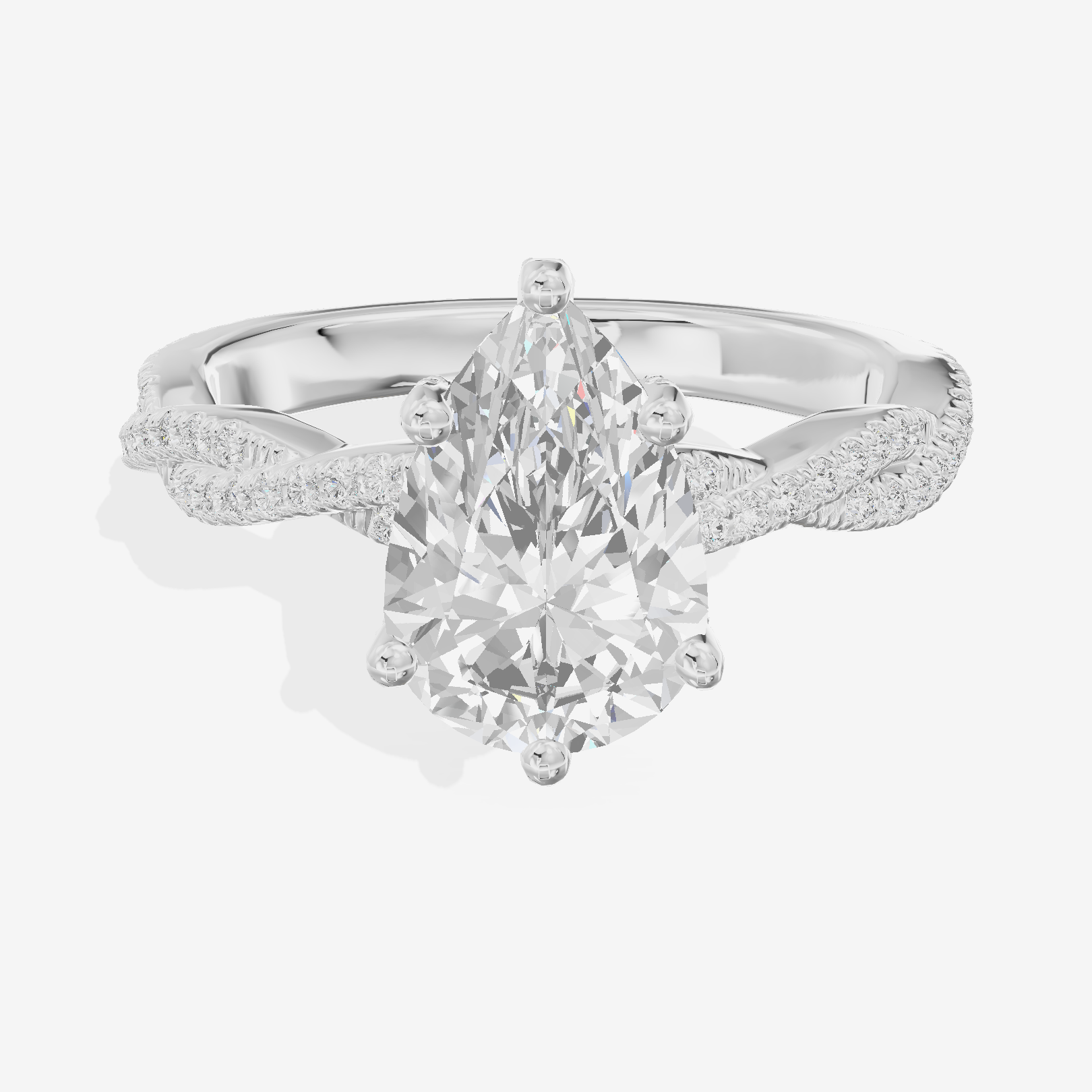 Luxe Twine Pear Twisted Engagement Ring (1/3 ct. tw.) in Platinum