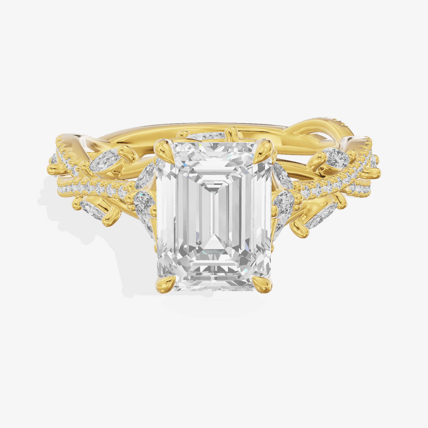 Grand Twine Emerald Twisted Engagement Ring (3/4 ct. tw.) in 18K Yellow Gold