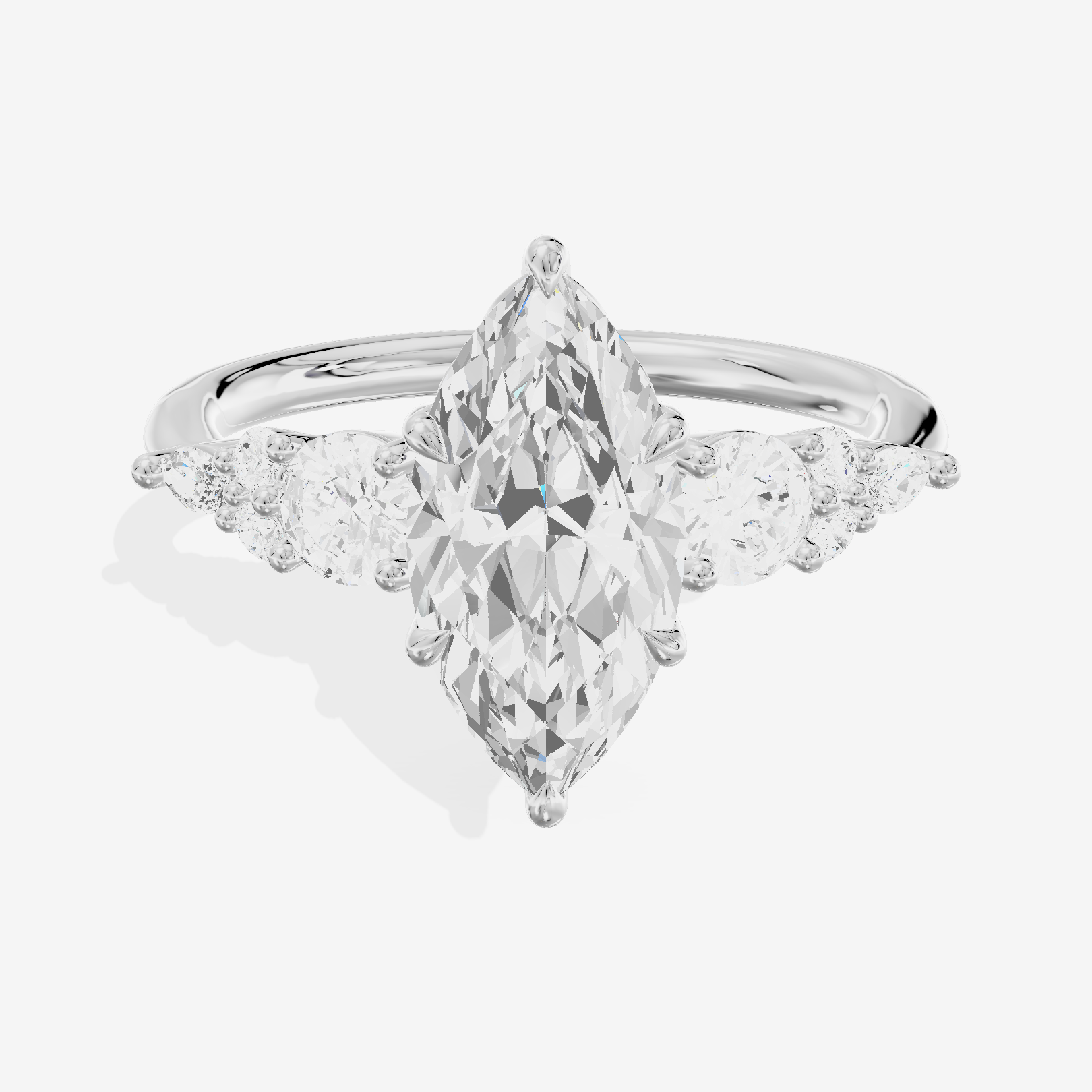 Triade Eternity Marquise Three Stone Engagement Ring (2/5 ct. tw.) in 18K White Gold