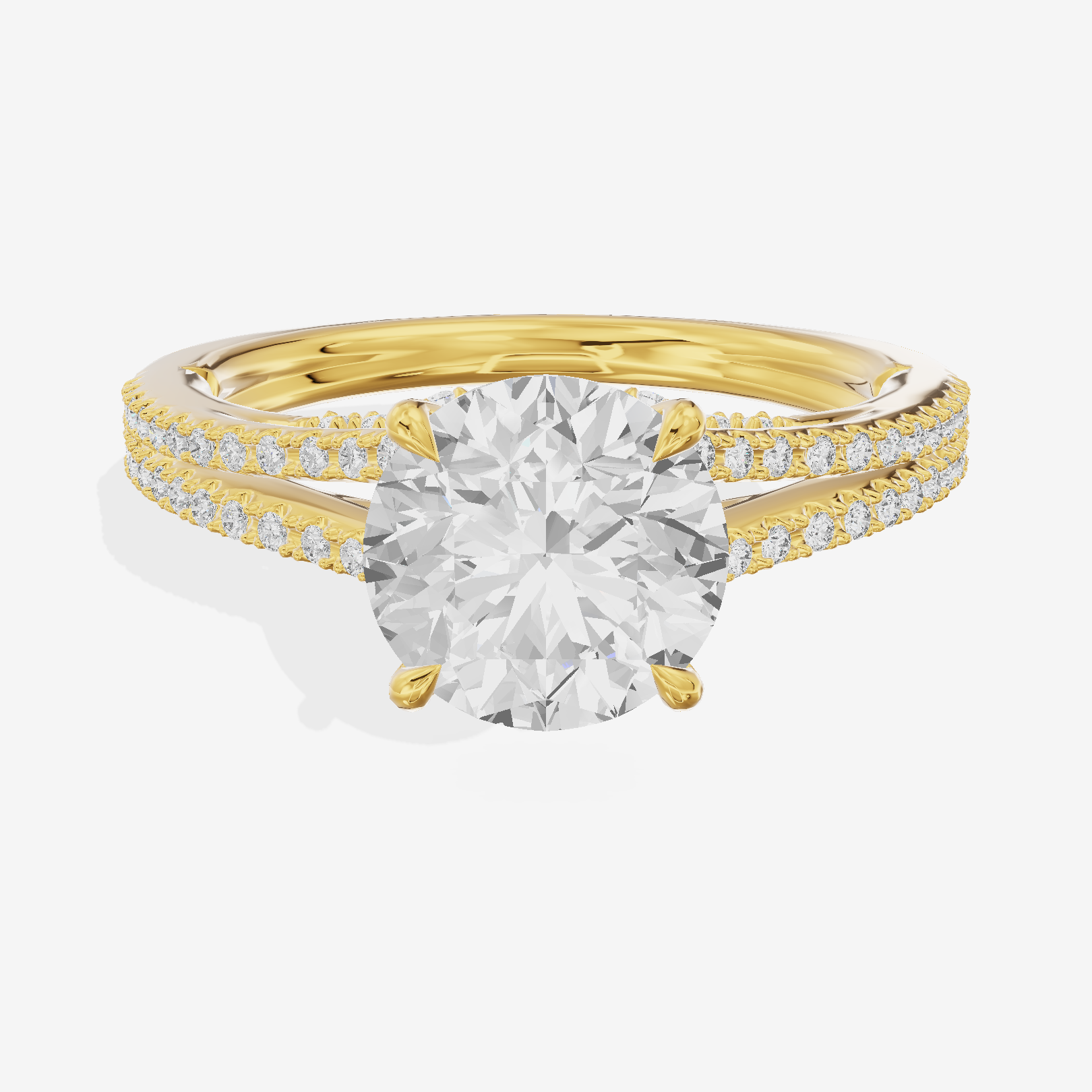 Aimora Cathedral 2mm Round Solitaire Engagement Ring (1/3 ct. tw.) in 14K Yellow Gold