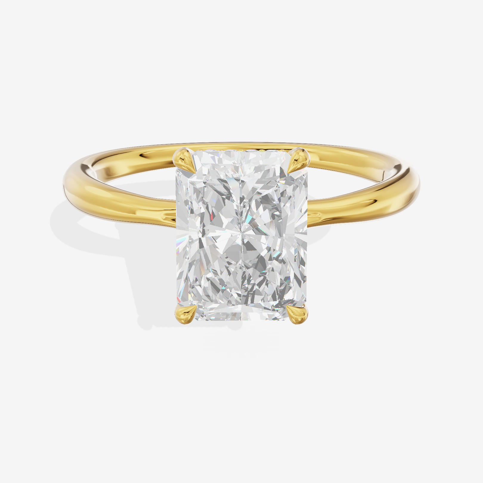 One of One Hidden Halo Radiant Engagement Ring (1/2 ct. tw.) in 18K Yellow Gold