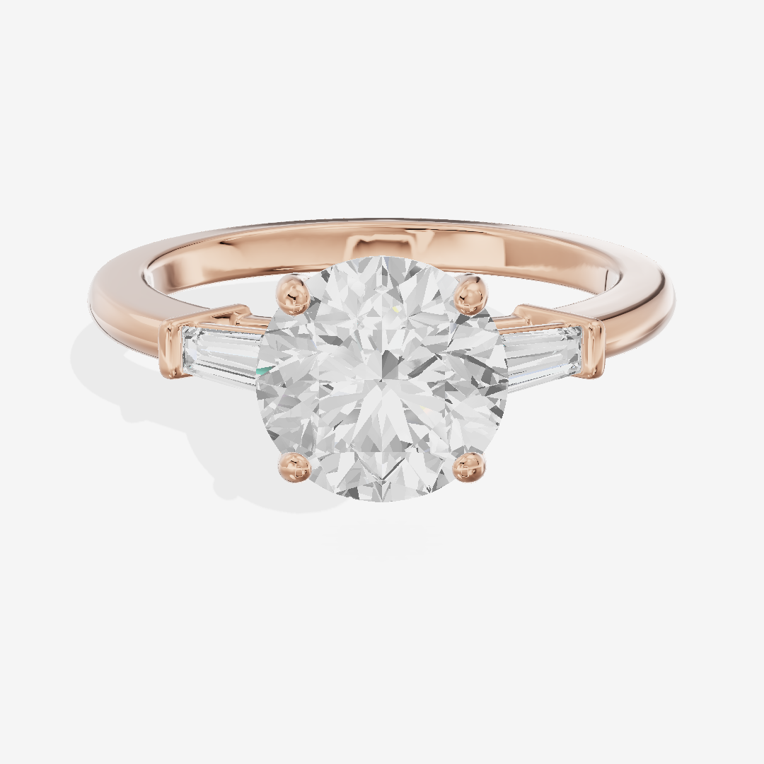 Eternal Coeurine Three Stone Round Engagement Ring (1/5 ct. tw.) in 18K Rose Gold