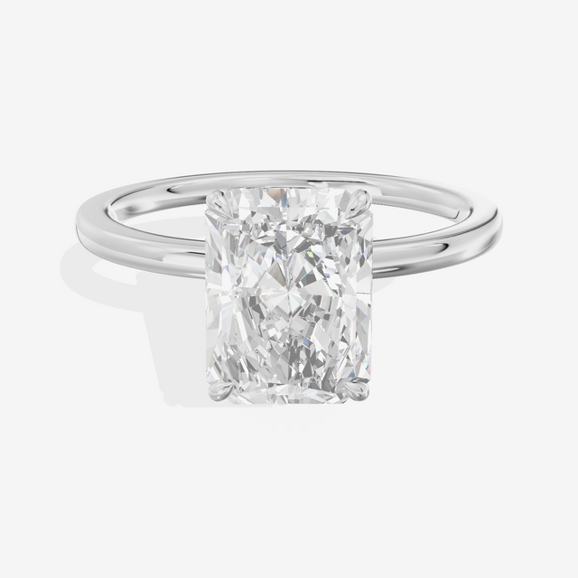 Sincere Halo Radiant Engagement Ring (1/15 ct. tw.) in 18K White Gold