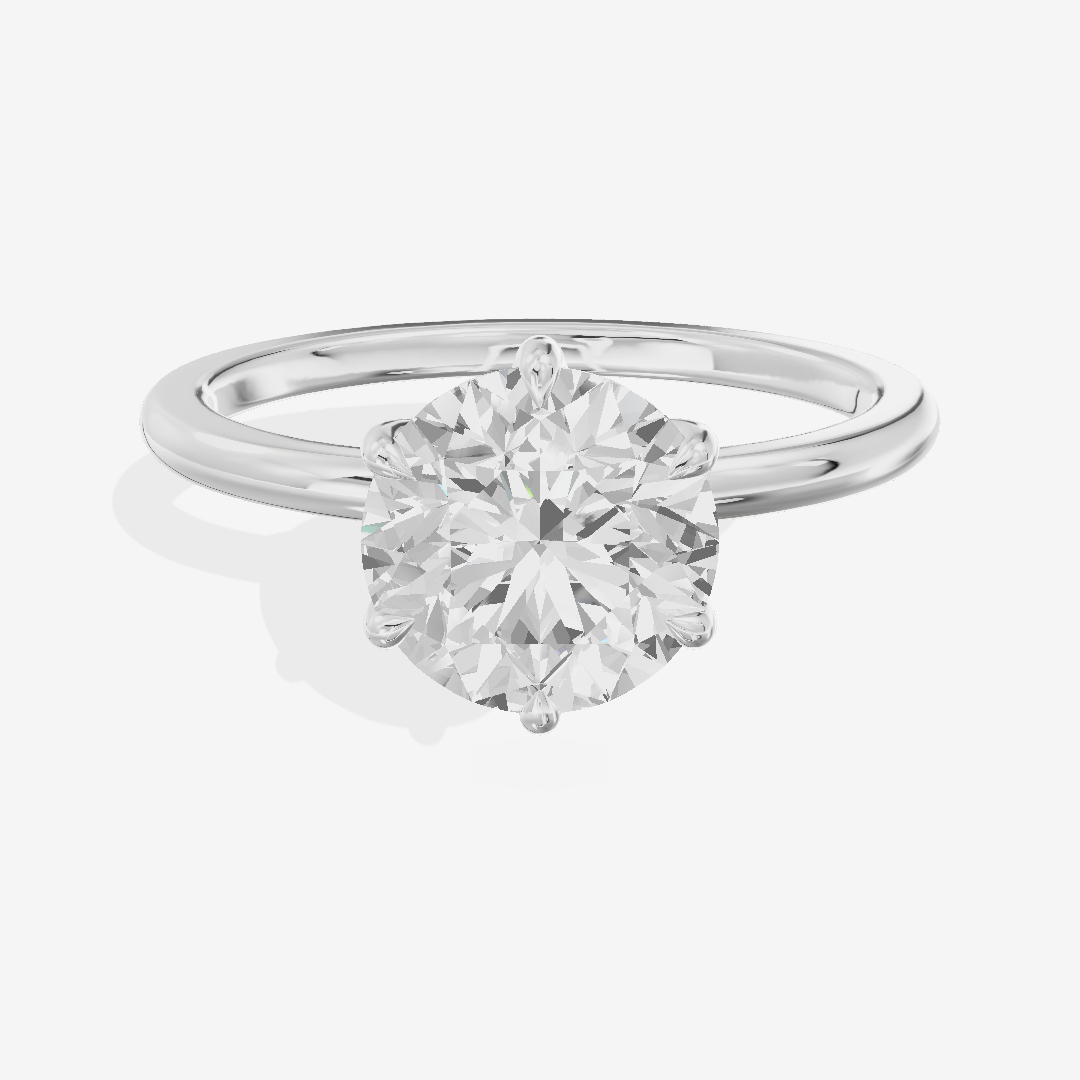 Sincere Cathedral 1.5mm Round Six-Prong Engagement Ring in Platinum