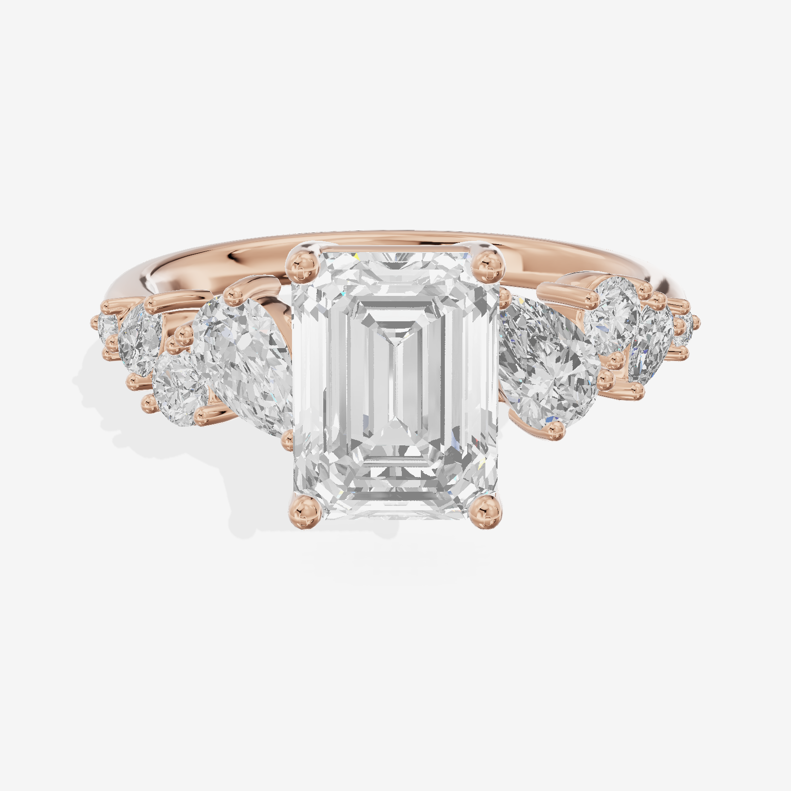 Selenia Cathedral 1.5mm Emerald Solitaire Engagement Ring in 18K Rose Gold