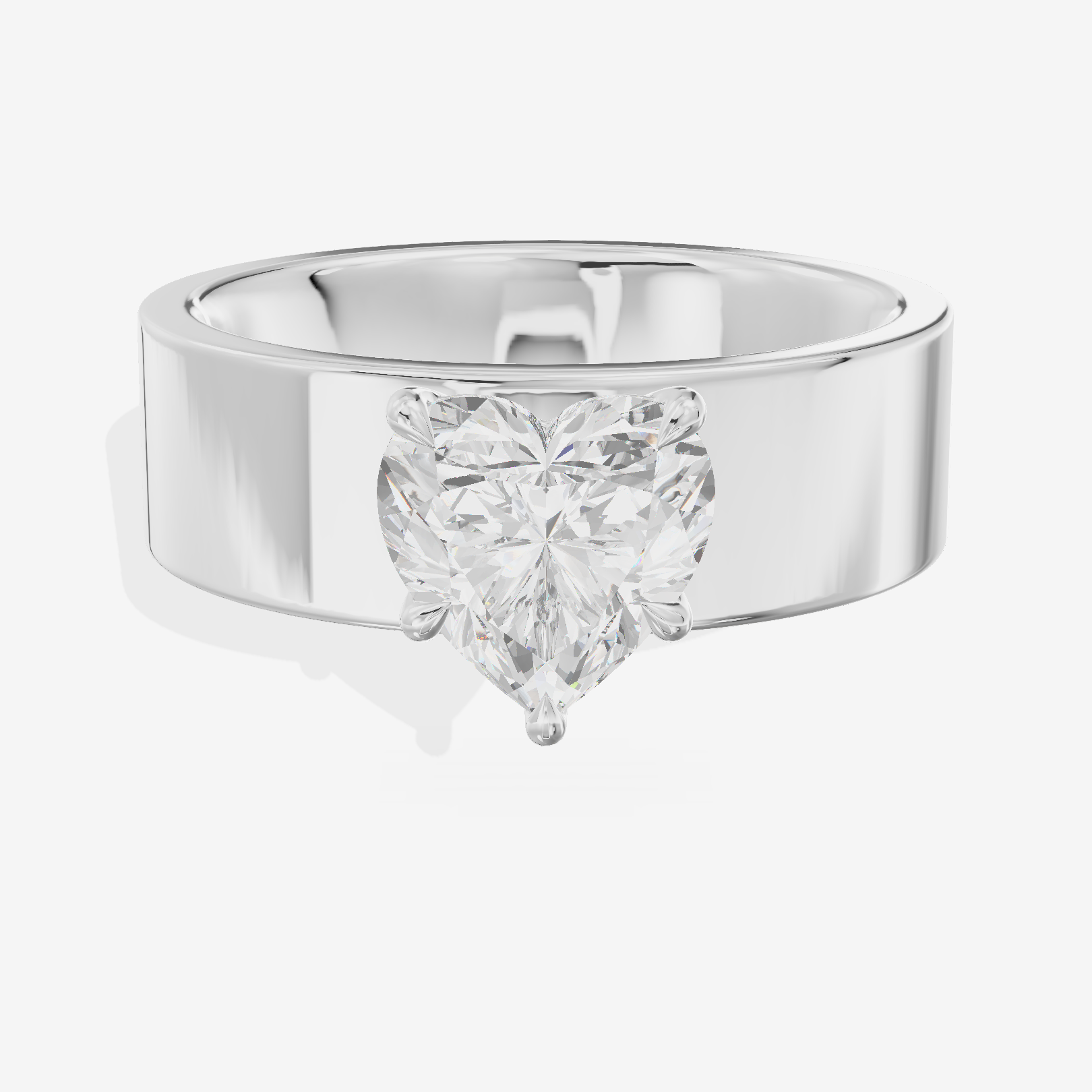 Aimora Solitaire 6mm Heart Engagement Ring in Platinum
