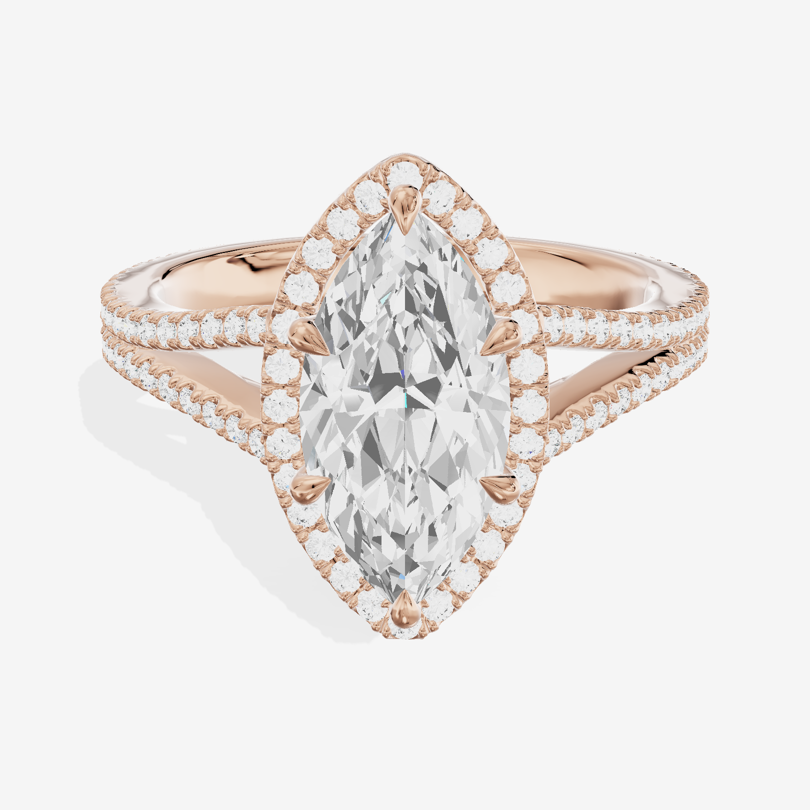 Vintage Adorae Marquise Hidden Halo Engagement Ring (2/5 ct. tw.) in 18K Rose Gold
