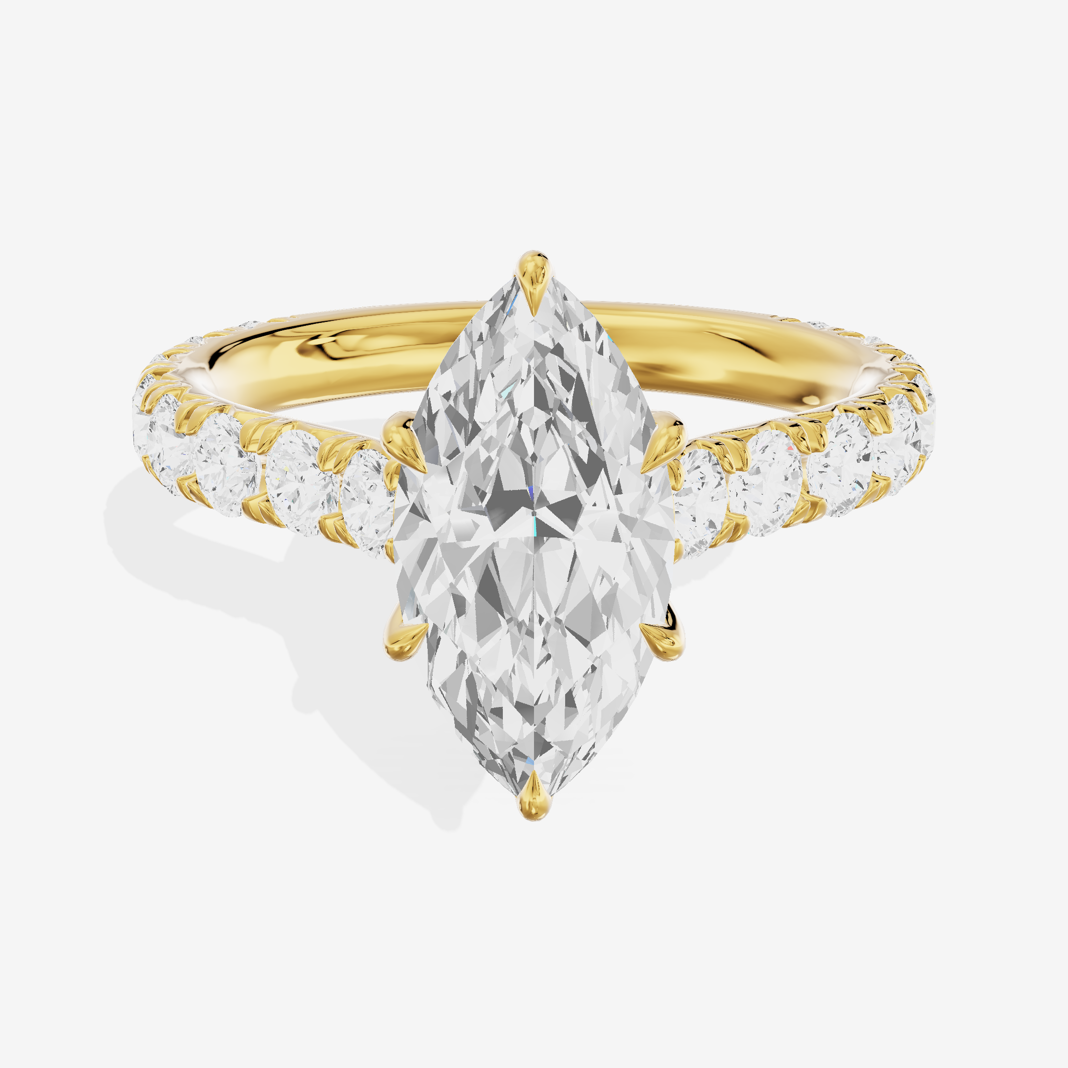 Twine Marquise Engagement Ring with Side Stones (7/8 ct. tw.) in 14K Yellow Gold