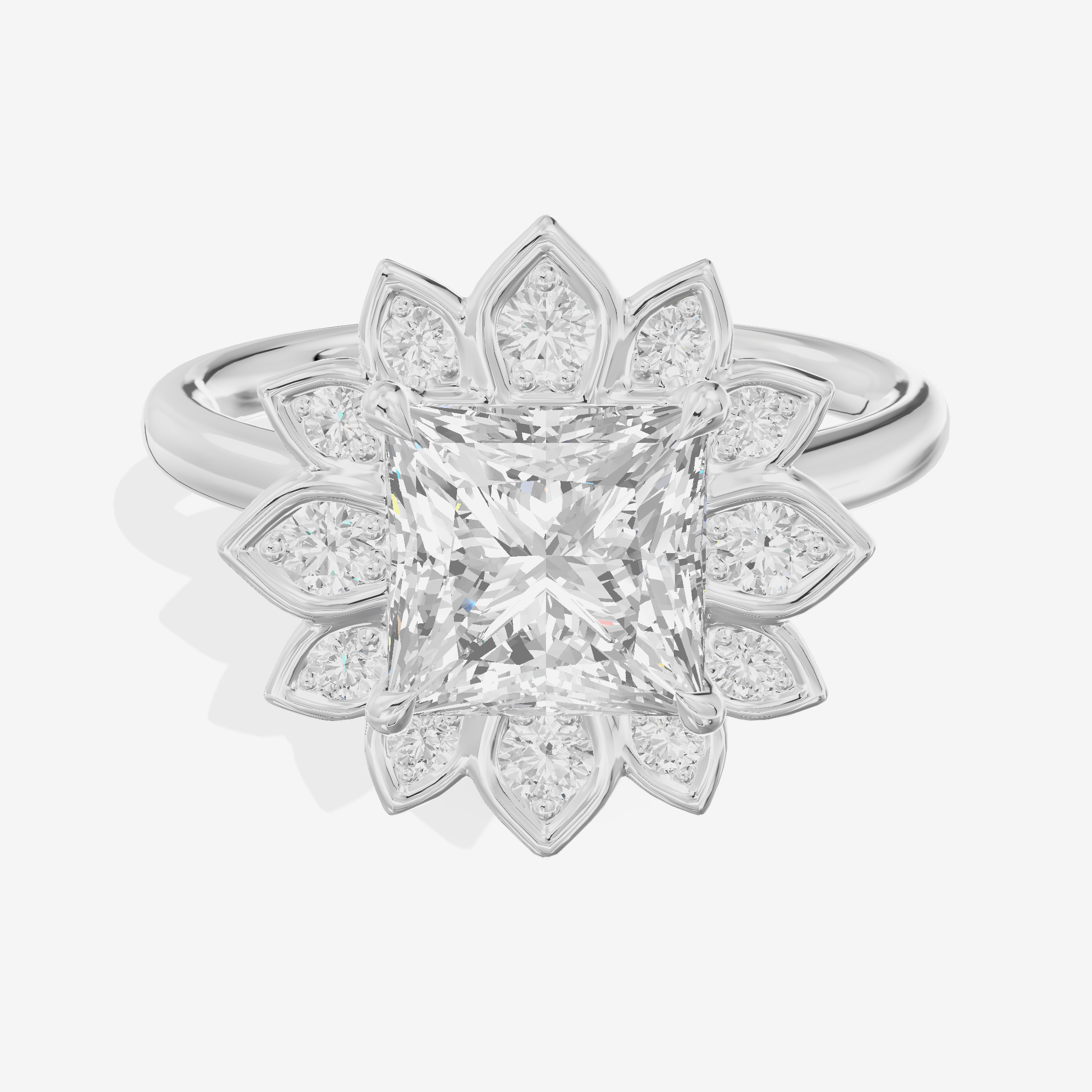 Solea Princess Halo Engagement Ring (3/4 ct. tw.) in 14K White Gold