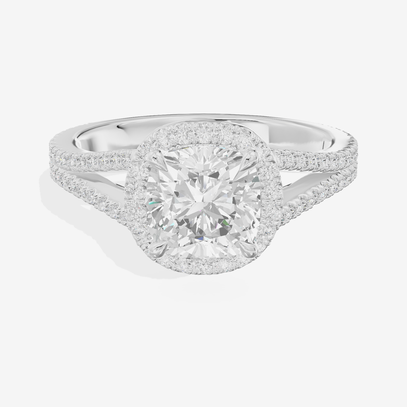 Vintage Adorae Cushion Hidden Halo Engagement Ring (2/5 ct. tw.) in 18K White Gold