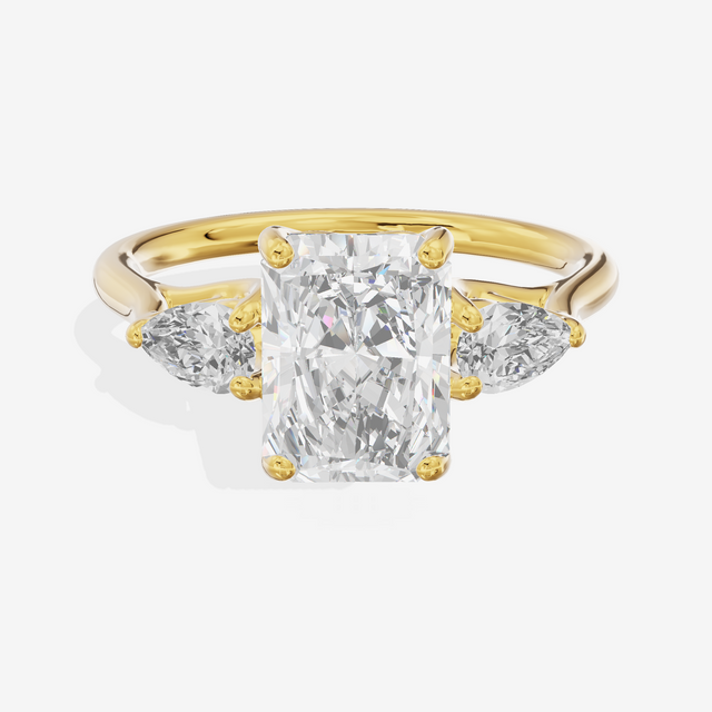 Grand Vowsae Three Stone Radiant Engagement Ring (2/5 ct. tw.) in 14K Yellow Gold