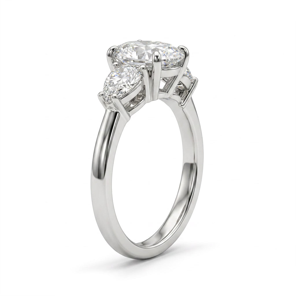 Three Stone Oval Engagement Ring (3.06 ct. tw.) in Platinum