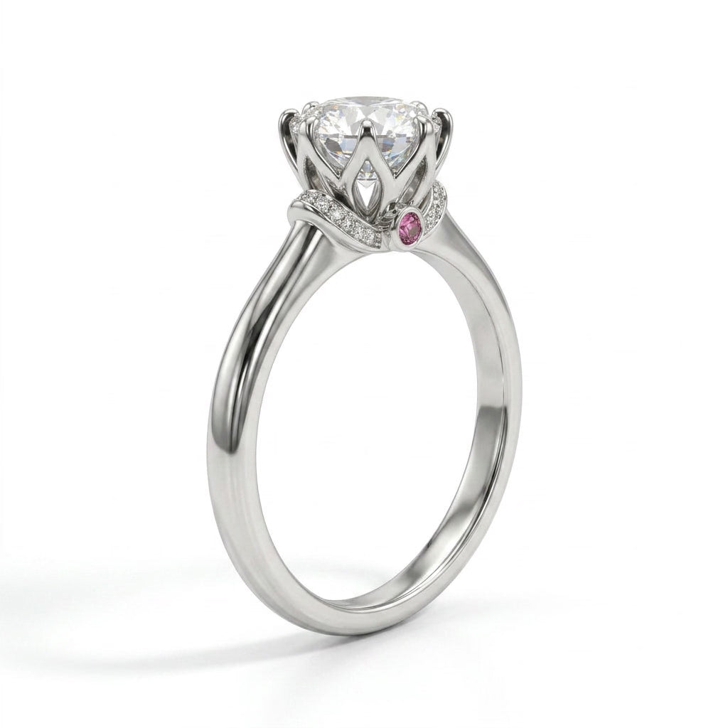 Solitaire Round Engagement Ring (1/2 ct. tw.) in 18K White Gold