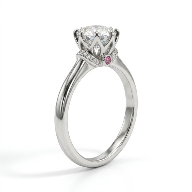 Solitaire Round Engagement Ring (1/2 ct. tw.) in 18K White Gold