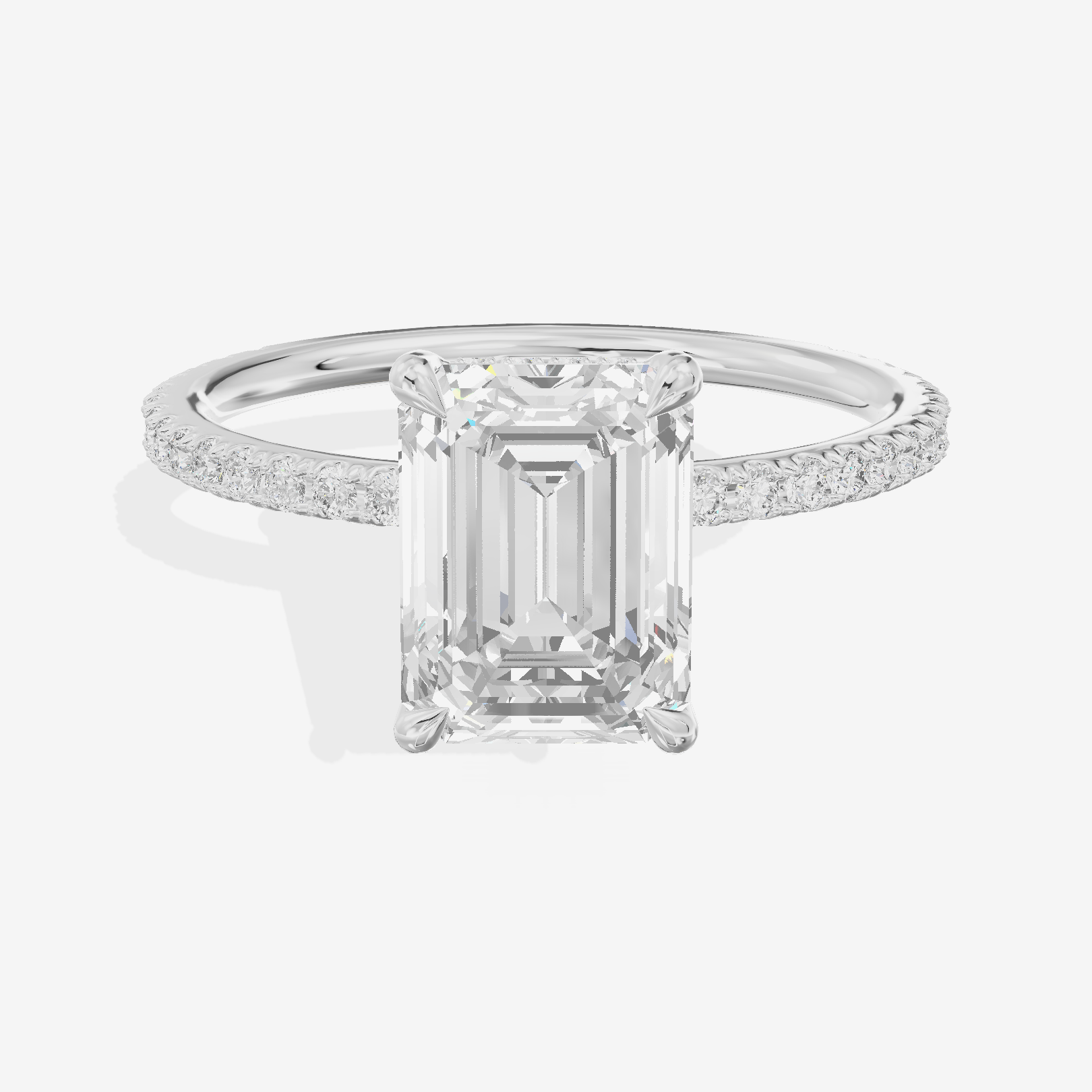 Promezza Pavé Emerald Engagement Ring (1/4 ct. tw.) in Platinum