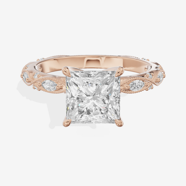 Vintage Whisper Princess Engagement Ring (1/4 ct. tw.) in 14K Rose Gold