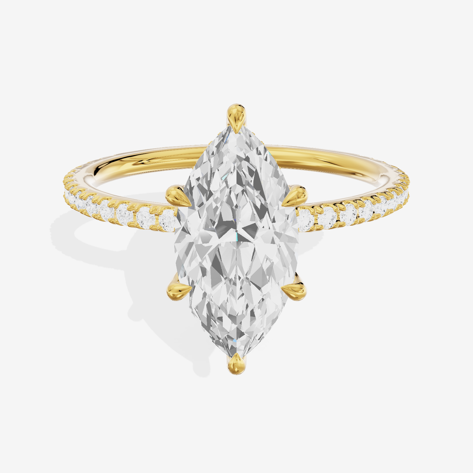 Promezza Pavé Marquise Engagement Ring (1/4 ct. tw.) in 14K Yellow Gold